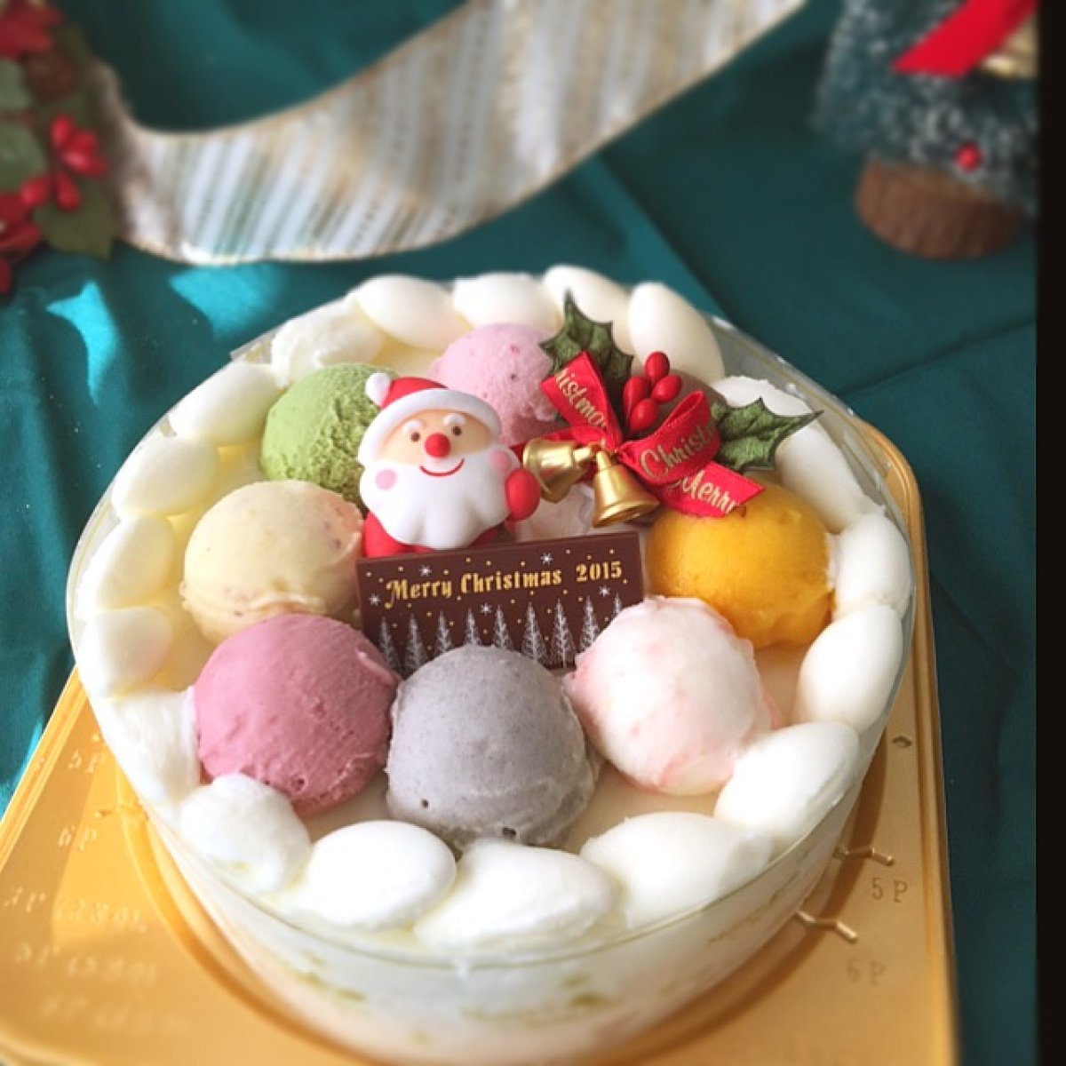 画像1: アイスケーキクリスマスポンポン